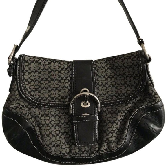 Coach Handbags - COACH Black Jacquard Buckle Bag